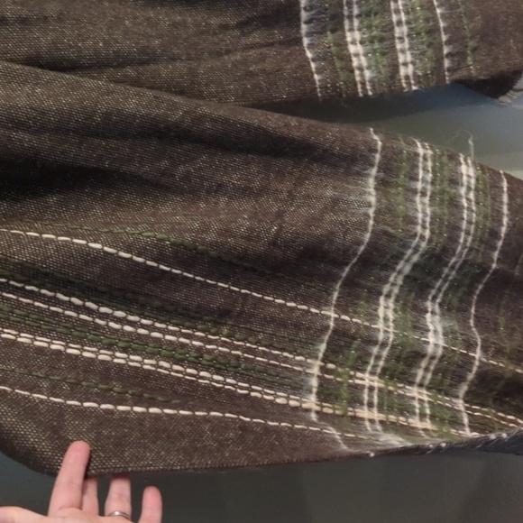 Sweater Blanket Scarf Wrap Brown Green Blush Pink Fringe Warm - Picture 4 of 7